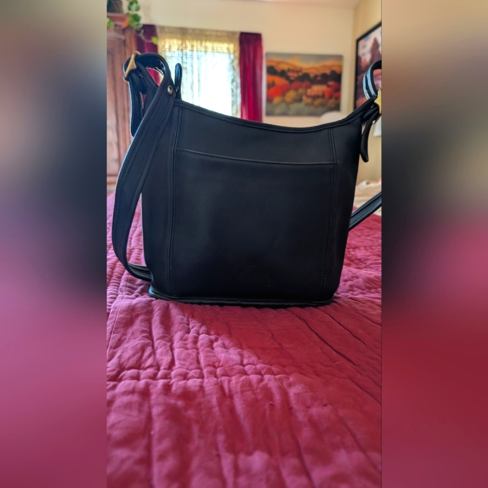 Coach 9816 Legacy Black Leather Slim Duffle Shoulder Bag
